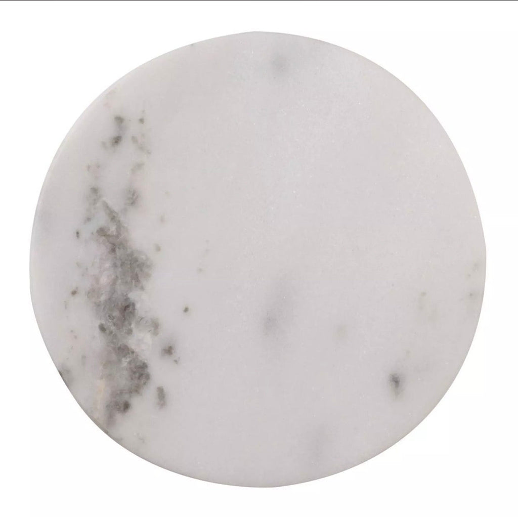 Hestia Set of 2 Round Marble Coasters - White