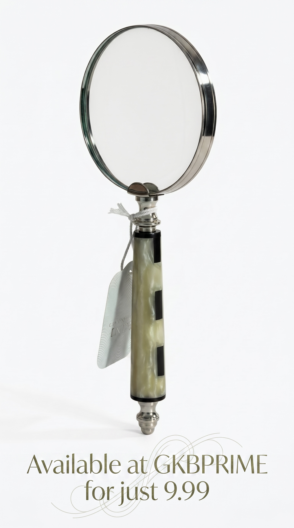 Elegant Handheld Magnifying Glass with Pearl Effect Handle – Vintage Style Reading & Desk Accessory