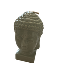 Handcrafted Vietnamese Ceramic Buddha Head Ornament – Sage Green Glazed Zen Sculpture – Meditation Home Décor Gift