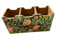 Floral Wooden Cutlery Holder 3 Compartment Kitchen Organiser Utensil Storage Caddy