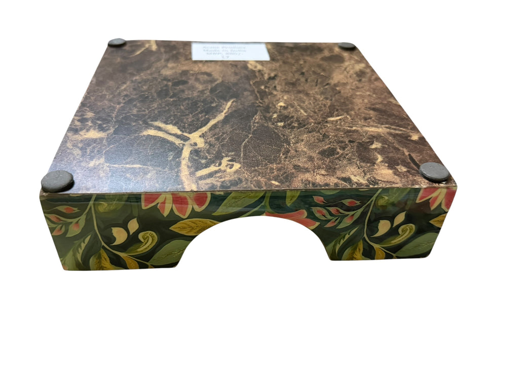 Elegant Floral Wooden Tissue Holder | Decorative Napkin Holder for Kitchen, Dining & Living Room