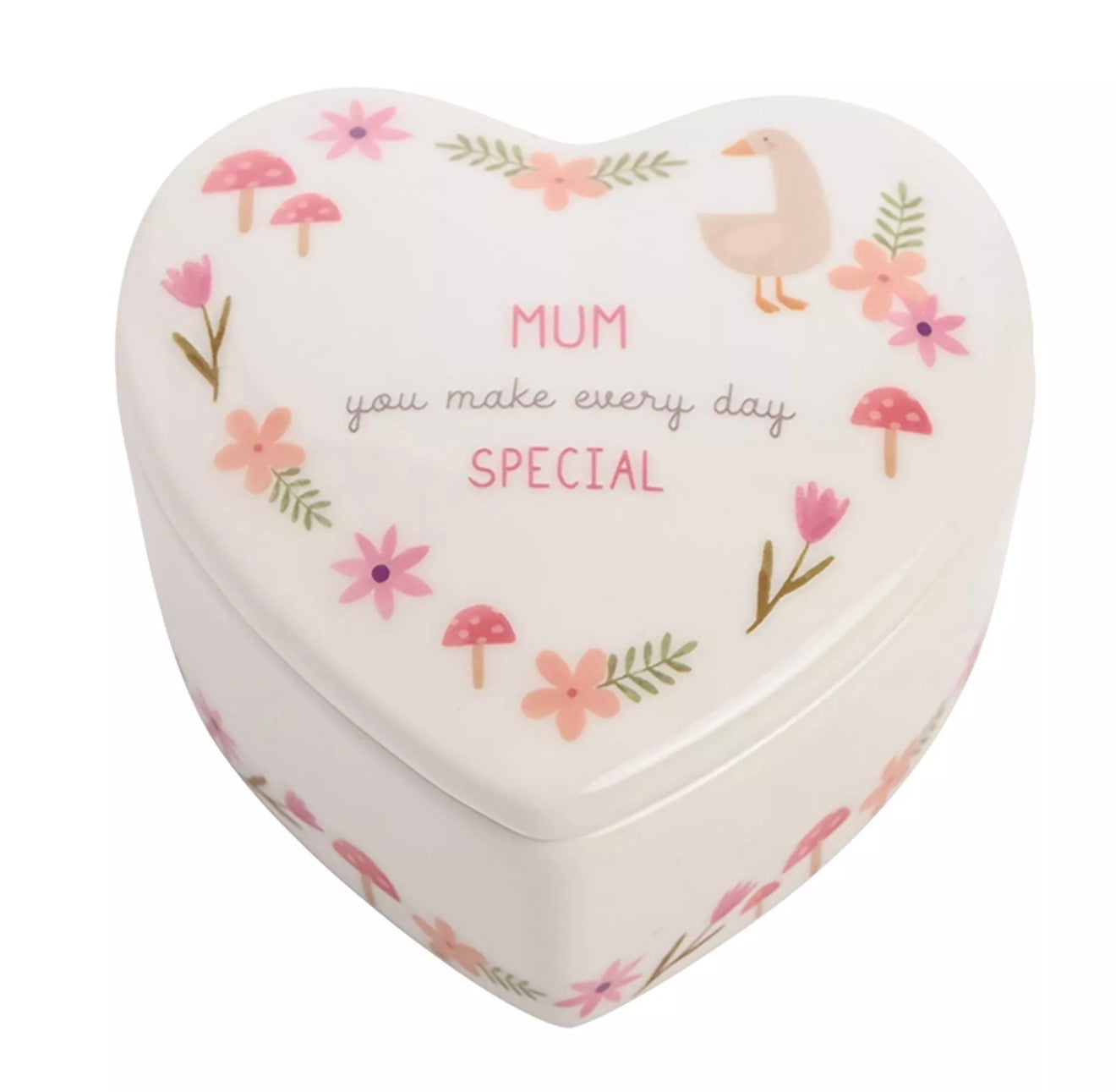 Love Life Ceramic Heart Trinket Box for Mum | Mother’s Day Jewellery Keepsake Gift