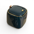Mini Desktop Bin 2.2L Press Lid Dark Green | Office Makeup Waste Bin