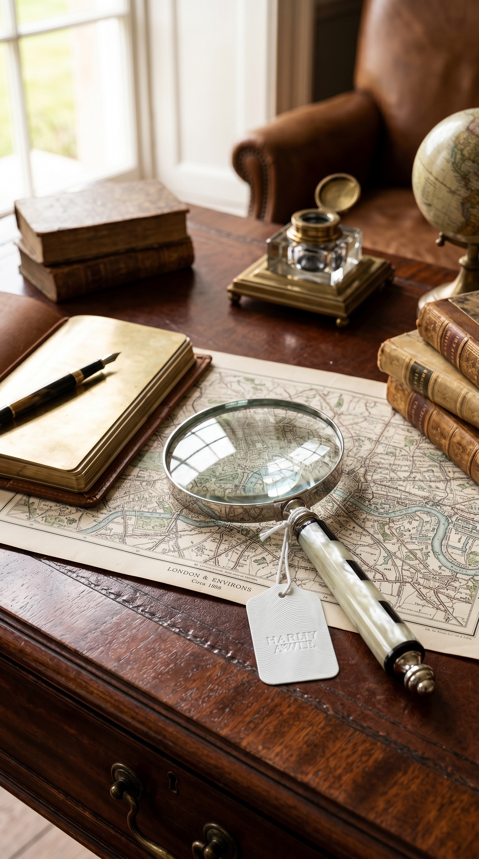 Elegant Handheld Magnifying Glass with Pearl Effect Handle – Vintage Style Reading & Desk Accessory