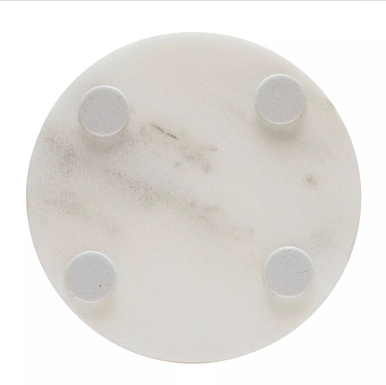 Hestia Set of 2 Round Marble Coasters - White