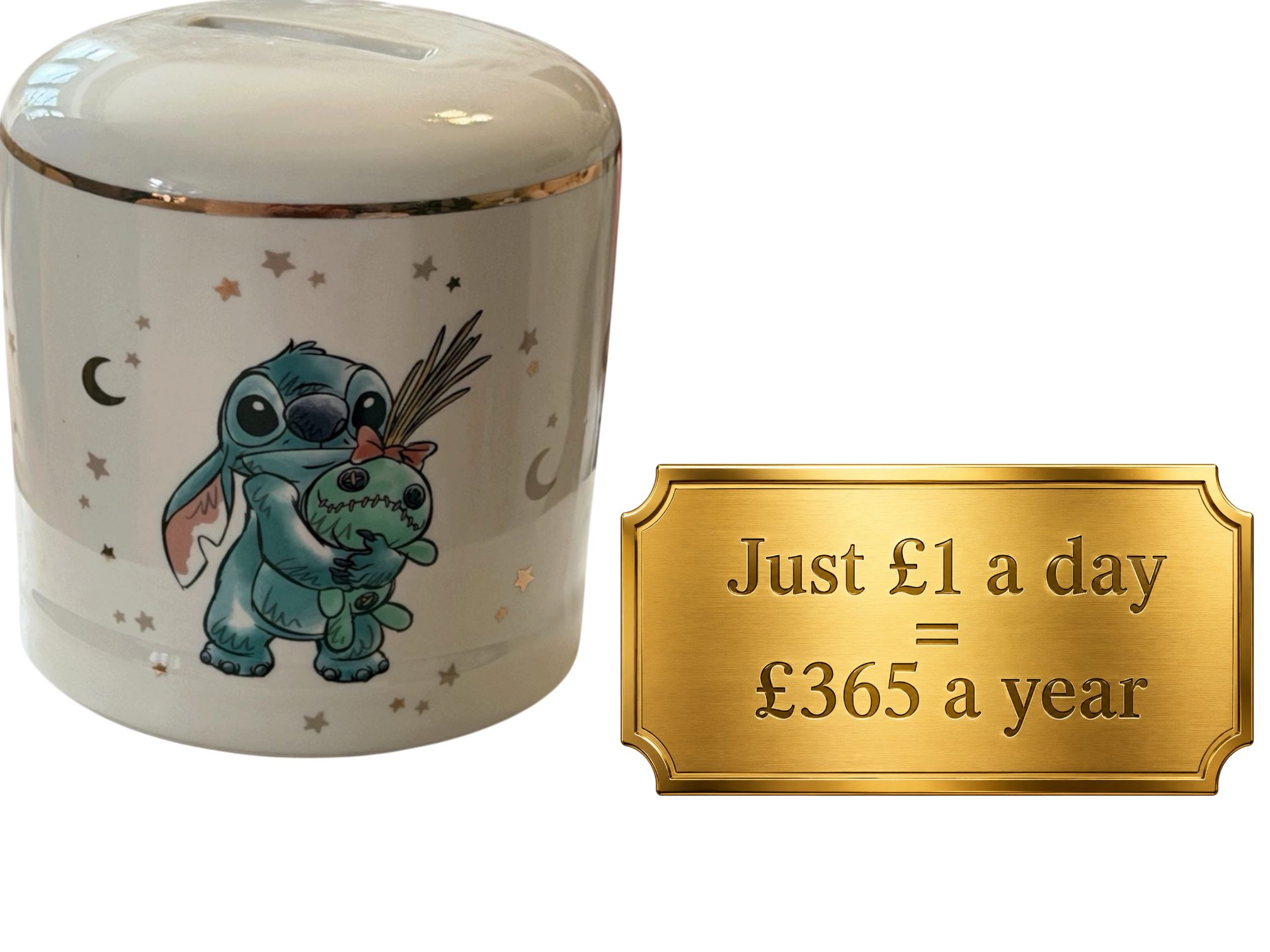 Disney Stitch Baby Ceramic Money Bank | Magical Beginnings Coin Bank Gift