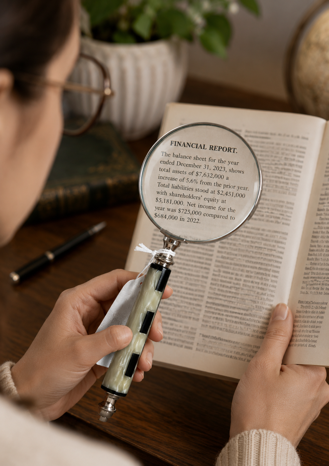 Elegant Handheld Magnifying Glass with Pearl Effect Handle – Vintage Style Reading & Desk Accessory