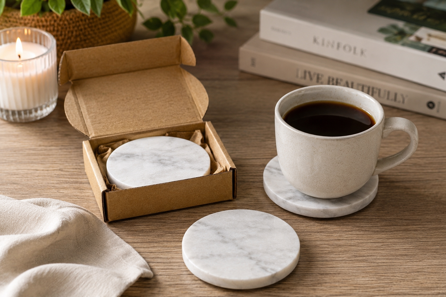 Luxury Marble Coaster Set (2)– Gift Ready