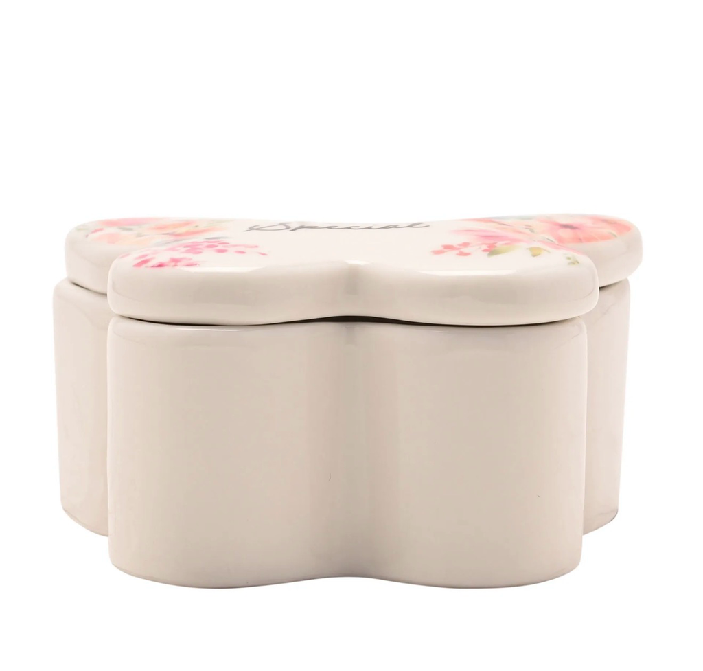 Butterfly Ceramic Trinket Box – Floral Jewellery Keepsake Gift – You Are So Very Special