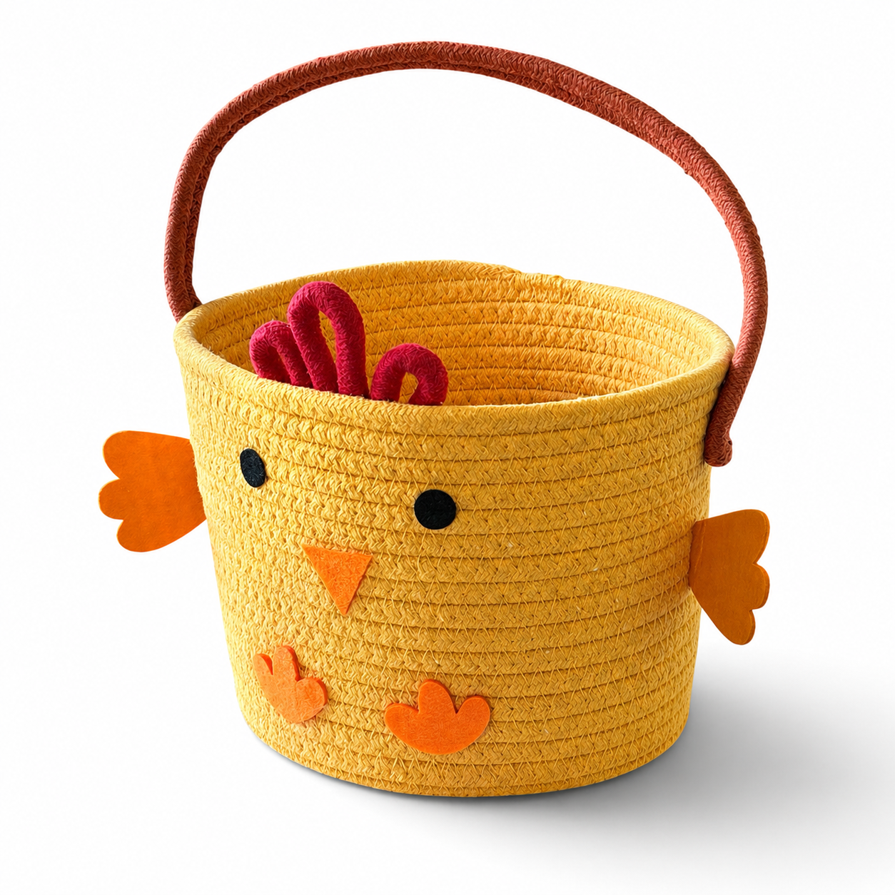 Cute Chick Easter Basket Kids Storage Gift Basket Nursery Toy Organiser Yellow