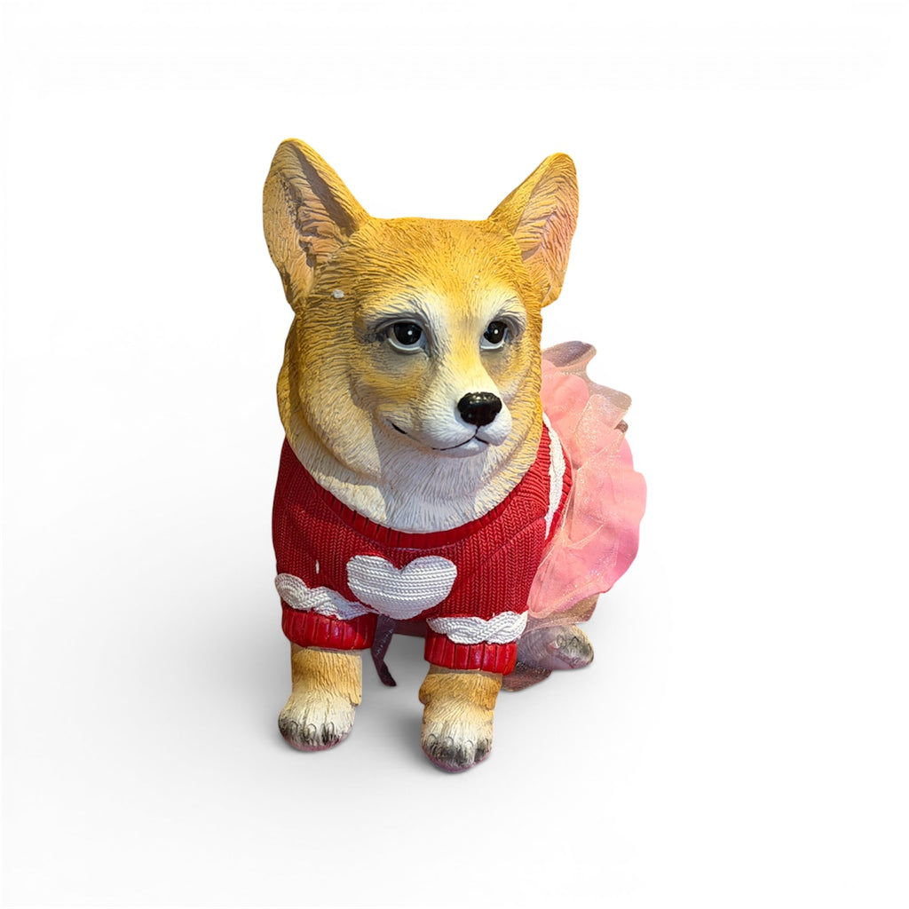 Corgi Love Décor Gift Set — Figurine + Marble Coasters