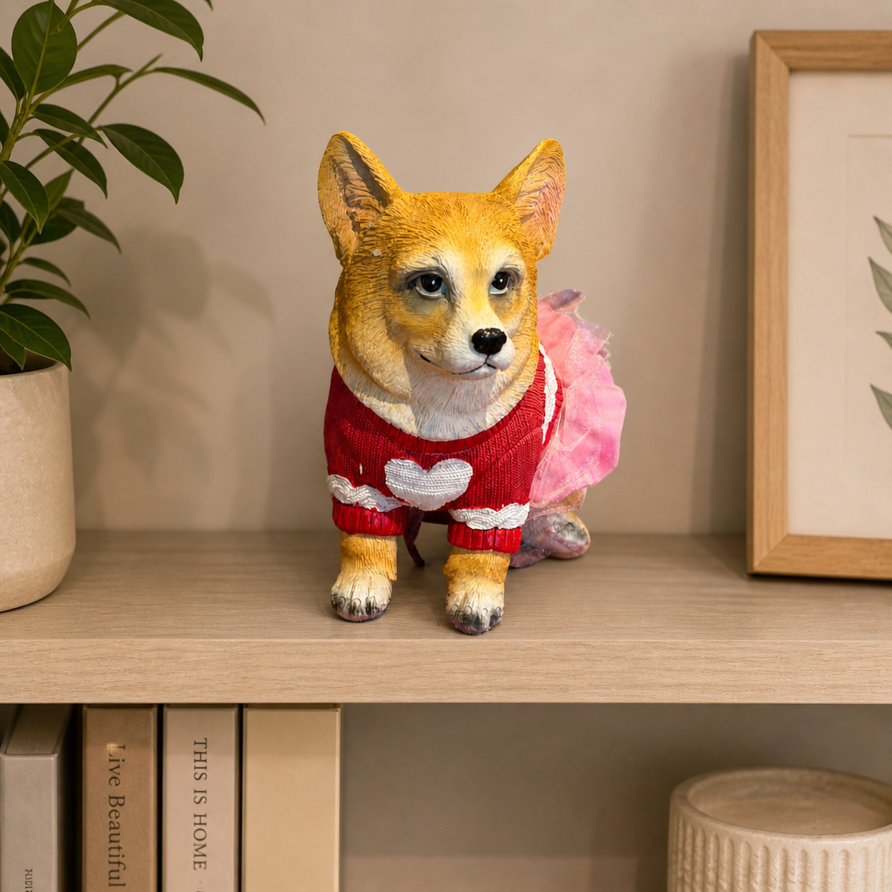 Corgi Love Décor Gift Set — Figurine + Marble Coasters