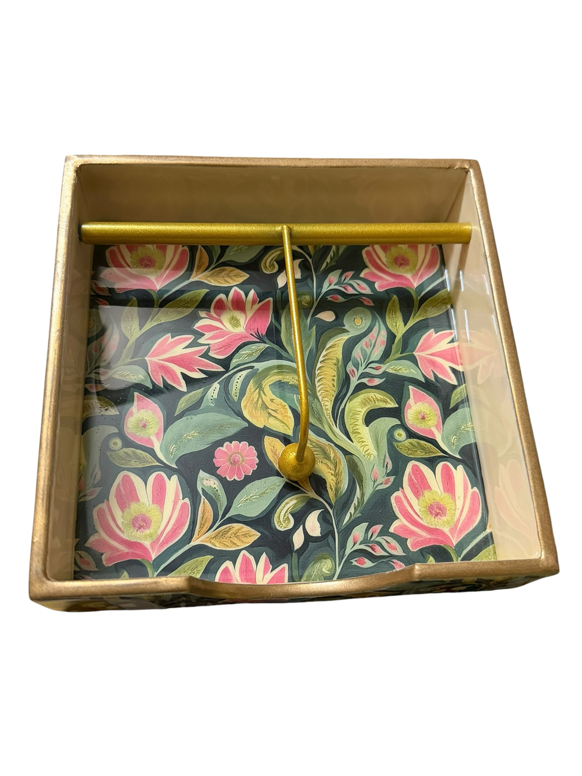Elegant Floral Wooden Tissue Holder | Decorative Napkin Holder for Kitchen, Dining & Living Room