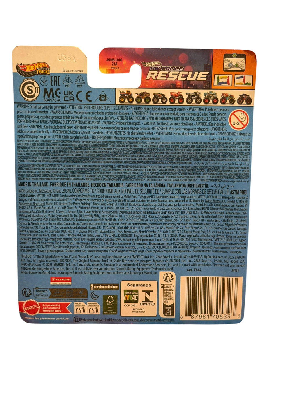 Hot Wheels Monster Trucks Rescue 1:64 Die-Cast Toy Truck Mattel Brand New Sealed