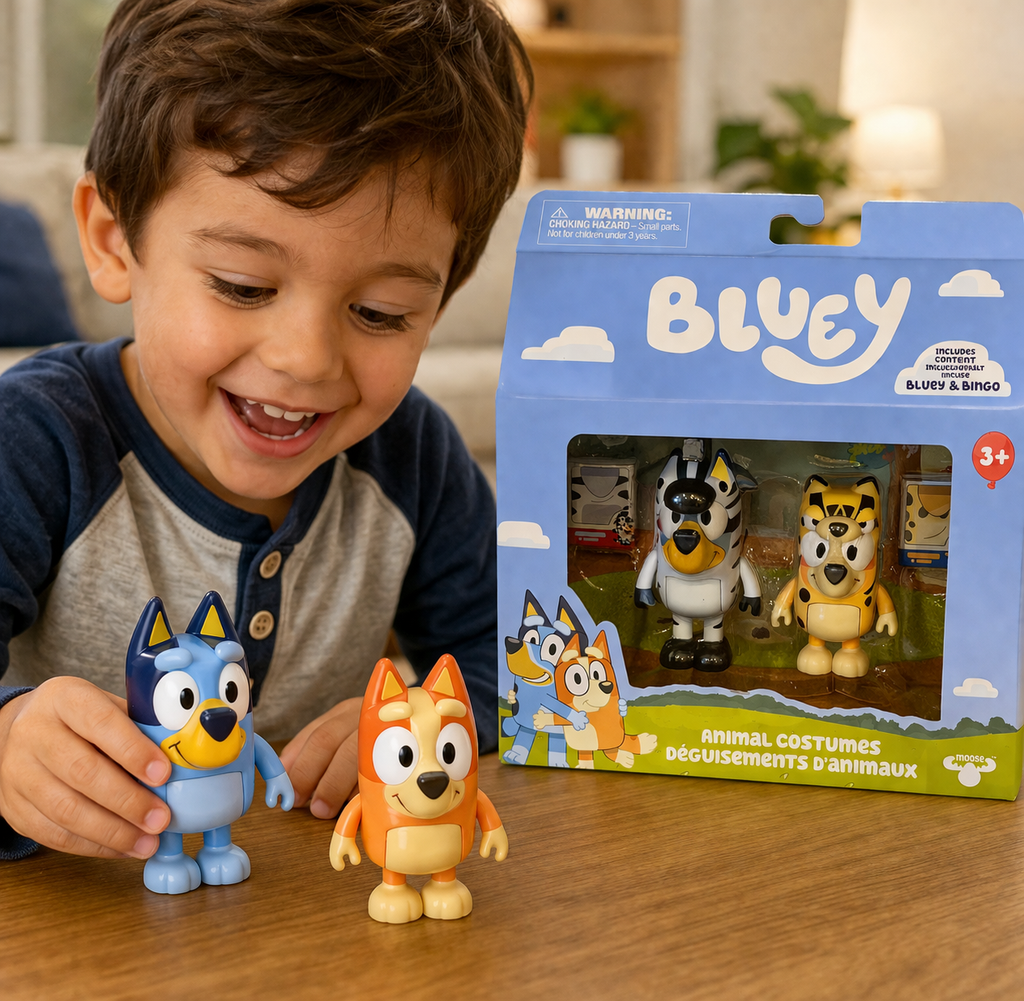 Bluey & Bingo Animal Costume Figures Set | Kids Toy 3+ Playset