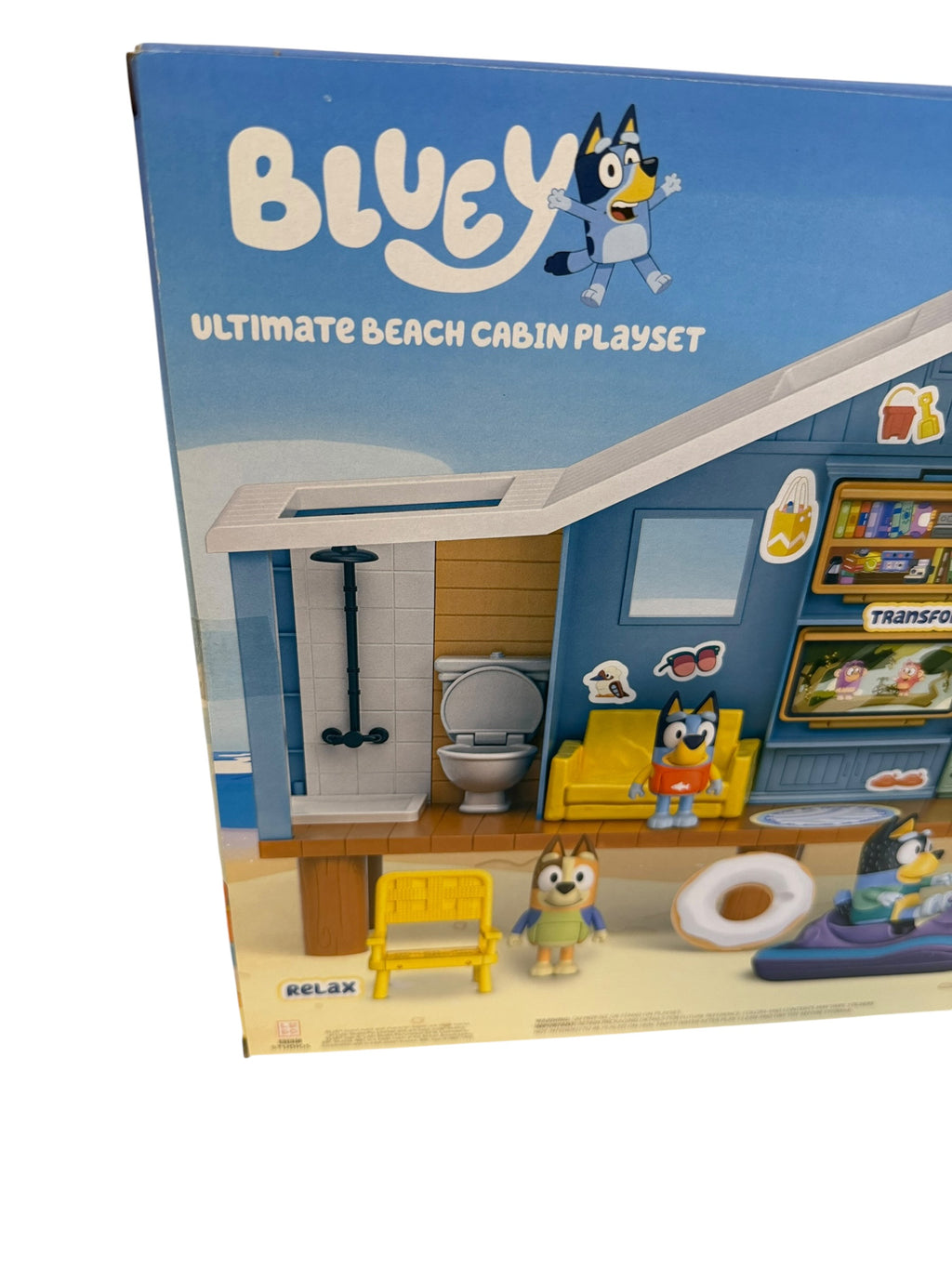 Bluey Beach Cabin Playset with Exclusive Bluey Figure &amp; Accessories – Interactive Holiday House Toy