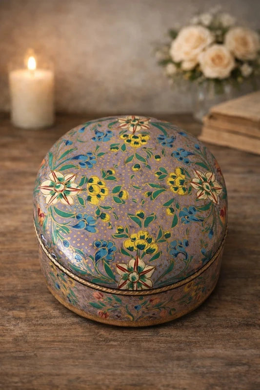 Bundle of 3 Handmade Kashmiri Papier Mâché Trinket Boxes Decorative Gift Boxes Floral