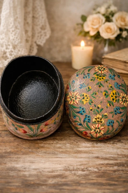 Bundle of 3 Handmade Kashmiri Papier Mâché Trinket Boxes Decorative Gift Boxes Floral