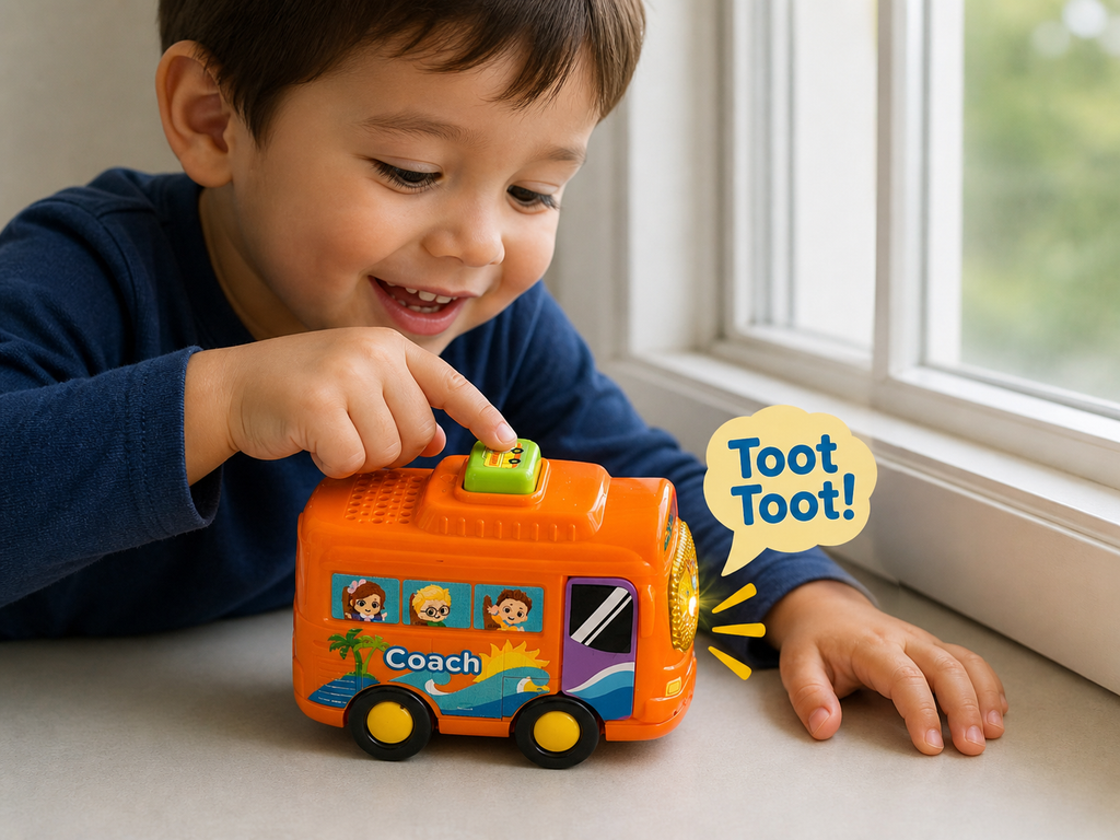 VTech Toot-Toot Drivers Bundle Coach Bus + Pizza Truck Musical Learning Toys