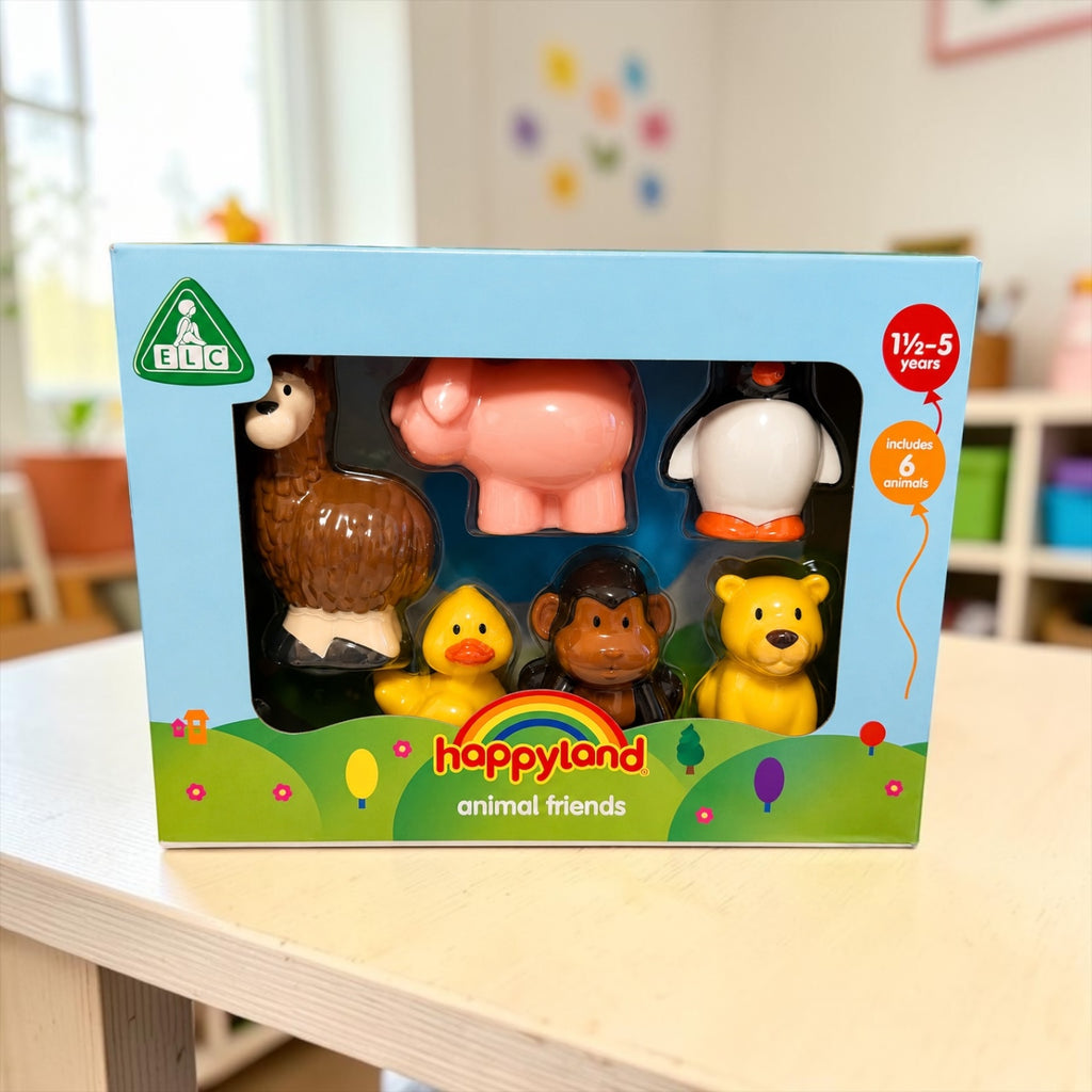 Happyland Animal Friends 6 Piece Animal Toy Set ELC Ages 18 Months–5 Years