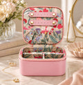 Sophia Lane Pink Travel Jewellery Box Floral Jewellery Organiser Gift for Her