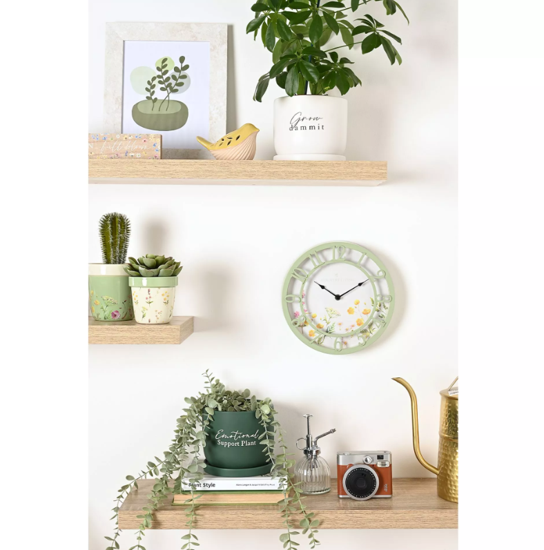 Country Living Set of 2 Floral Planters Plant Pots Cottage Garden Herb Succulent Indoor Décor