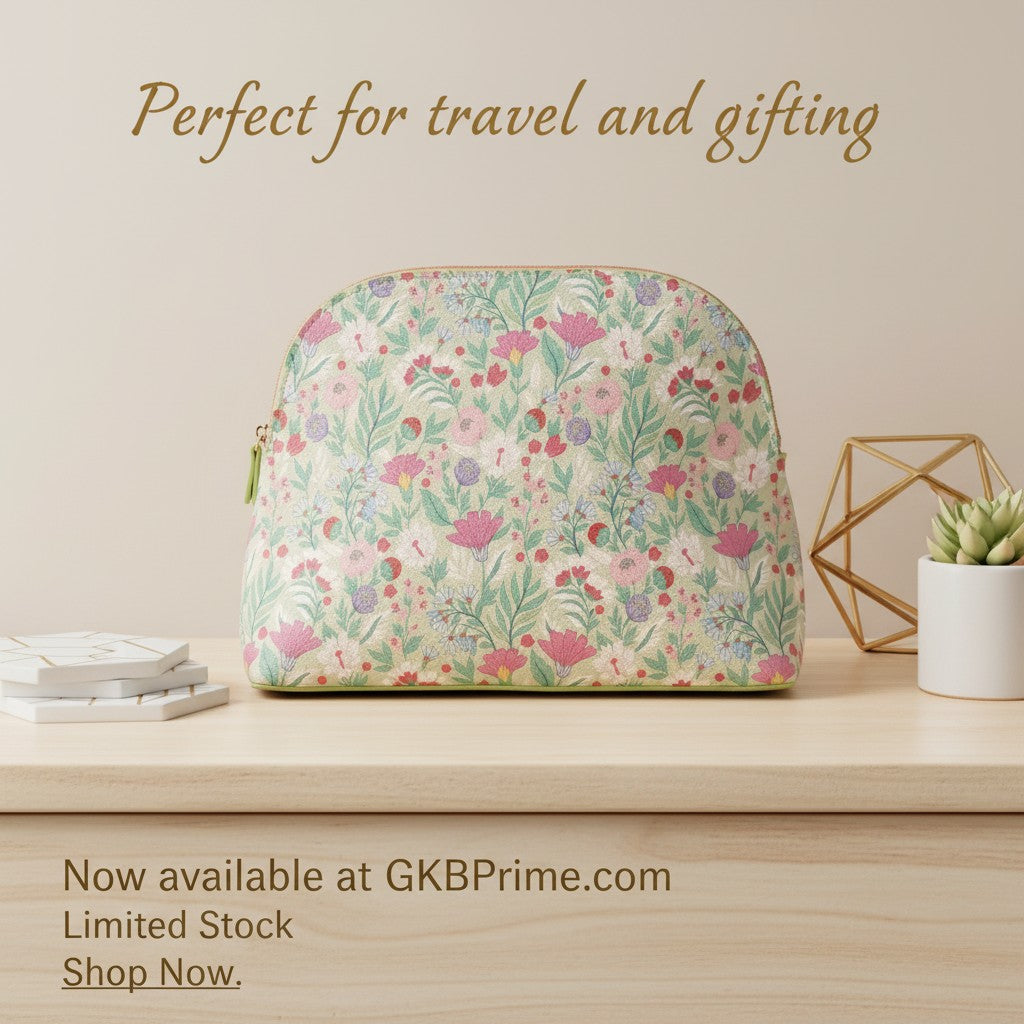 Floral Travel Cosmetic Bag Makeup Wash Bag Toiletry Case Gift for Her Travel Organiser