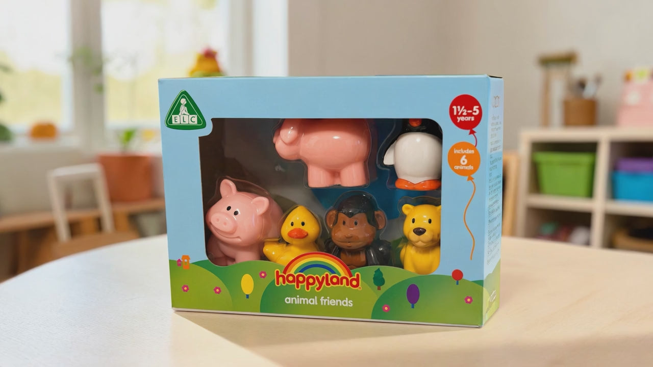 Happyland Animal Friends 6 Piece Animal Toy Set ELC Ages 18 Months–5 Years