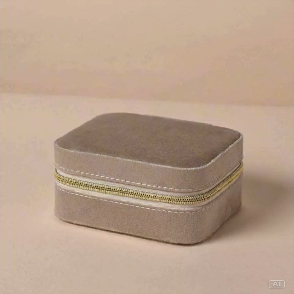 Sophia Classic Velvet Jewellery Box Blush Pink Travel Jewellery Organiser Gift for Her