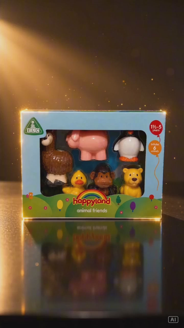 Happyland Animal Friends 6 Piece Animal Toy Set ELC Ages 18 Months–5 Years
