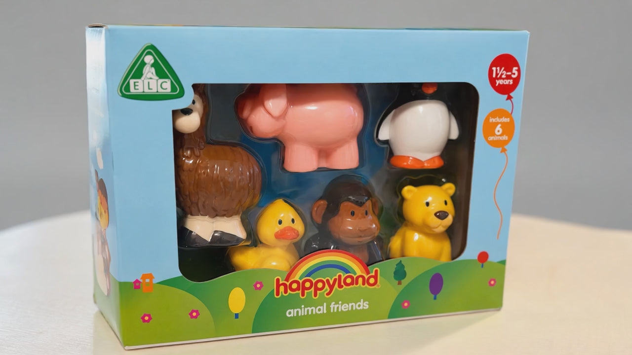 Happyland Animal Friends 6 Piece Animal Toy Set ELC Ages 18 Months–5 Years